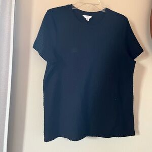 Time & Tru Classic Black Crewneck Short Sleeve Top - Women